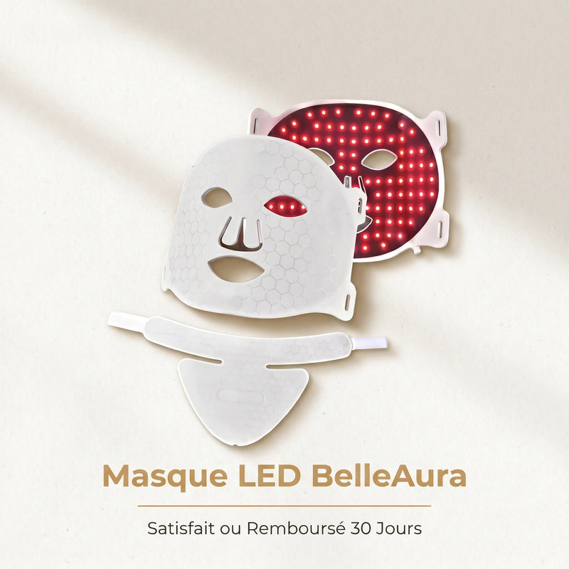 Masque LED visage BelleAura - soin luminothérapie anti-âge
